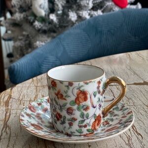 Hand painted Collectable Rare Porcelain Antique Cauldon China Tea Cup & Saucer